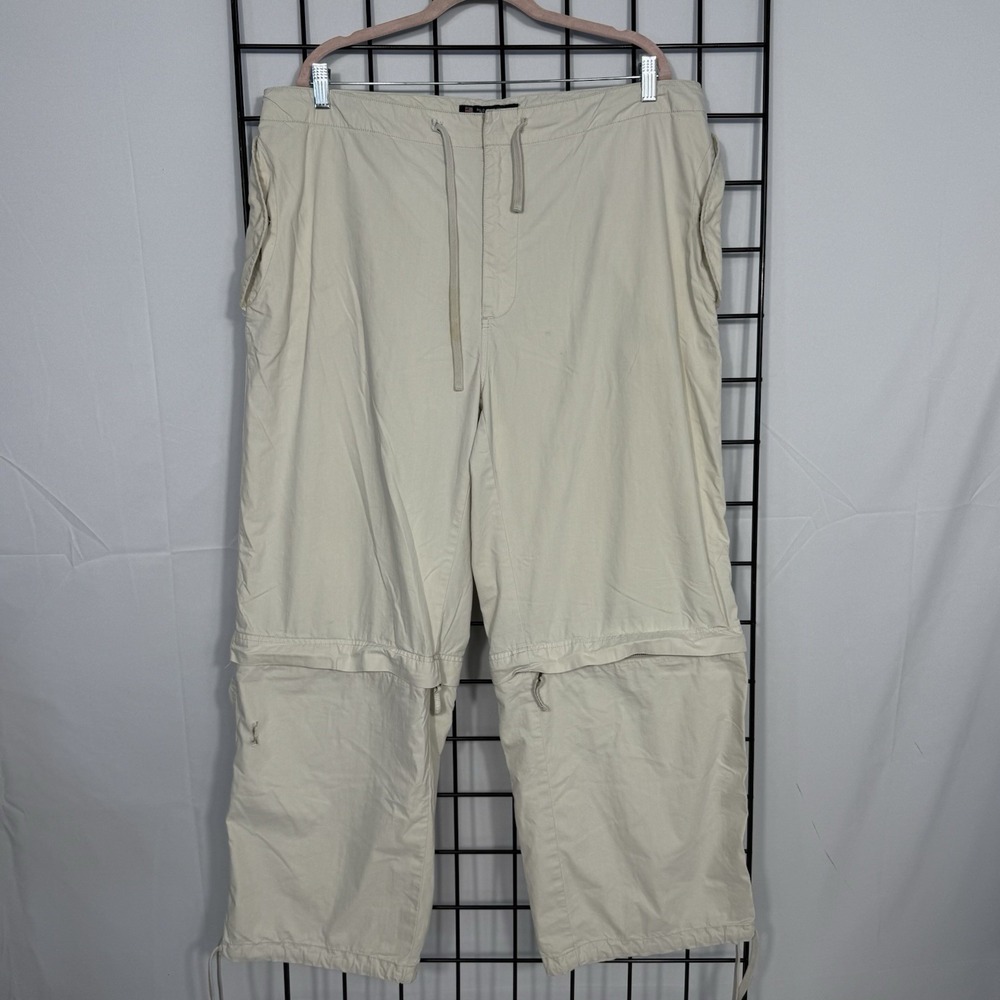Vintage Polo Ralph Lauren Convertible Pants Mens XL Beige Ripstop‎ Parachute 90s